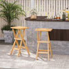 Set of 2 No Assembly Outdoor Bar Stools with Countered Seat