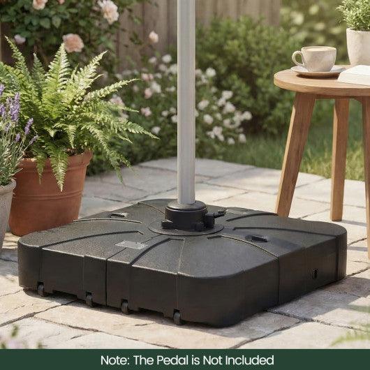 Outdoor Cantilever Umbrella Base Square Water and Sand Fillable Base-34 Inches