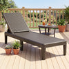 Outdoor Chaise Lounger Chair with Waterproof Rattan Textured PP Surface and 330 lbs Capacity-Brown