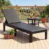 Outdoor Chaise Lounger Chair with Waterproof Rattan Textured PP Surface and 330 lbs Capacity-Black