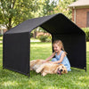 Outdoor Dog Shade Shelter with Waterproof Roof and Ground Stakes for Deck-Black