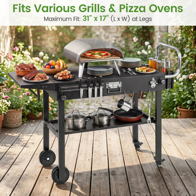 Outdoor Grill Cart  Foldable Grilling Table for Blackstone Griddle with 31” x 17” Tabletop