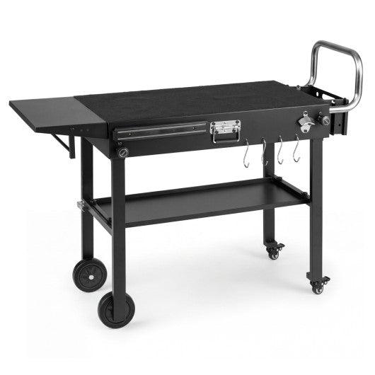 Outdoor Grill Cart  Foldable Grilling Table for Blackstone Griddle with 31” x 17” Tabletop