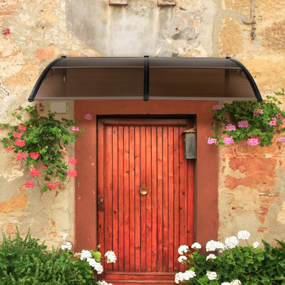 Outdoor Front Door Patio Overhang Awning for Sunlight Rain Snow Wind Protection-78 x 35 Inch
