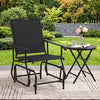 Outdoor Glider Chair with Metal Frame and Armrests-Black