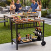 Outdoor Grill Cart with Spice Rack and Hooks for Patio and Garden-Brown