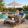 Outdoor Kids Wooden Picnic Table and Benches Set with Umbrella-Brown