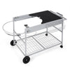Outdoor Movable Grill Table for 18/22 Inch Weber Original Kettle for Camping-Black - Black