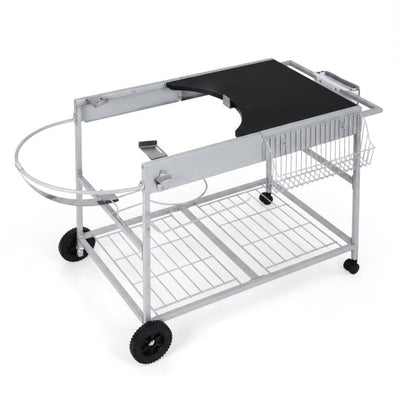 Outdoor Movable Grill Table for 18/22 Inch Weber Original Kettle for Camping-Black