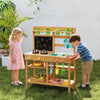 Outdoor Play Pretend Kitchen with Faucet and Removable Sinks for Children Aged 3+-Natural