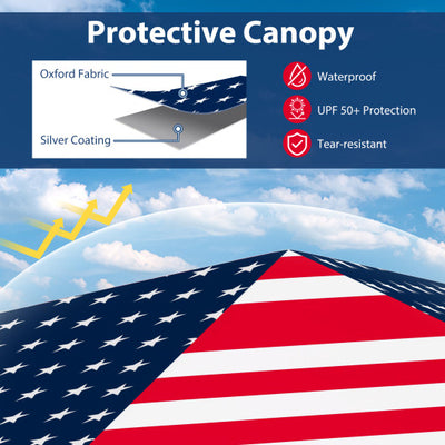 6.6 x 6.6 Feet Outdoor Pop-up Canopy Tent with UPF 50+ Sun Protection-Multicolor