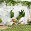 Outdoor Portable Walk-in Greenhouse with PE Cover Roll-up Zipper Door-White