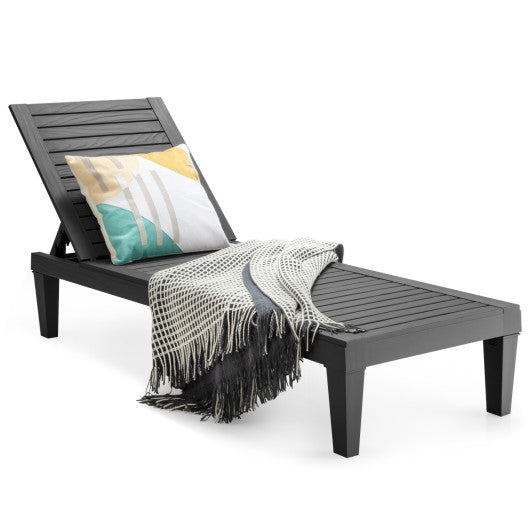 Outdoor Recliner Chair with 5-Position Adjustable Backrest-Black