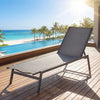 Outdoor Reclining Chaise Lounge Chair with 6-Position Adjustable Back-Gray