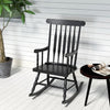 Outdoor Rocking Chair with Slatted Backrest-Black - Black