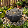 Outdoor Round Sphere Water Fountain with LED Lights and Pump