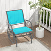 Outdoor Single Swing Glider Rocking Chair with Armrest-Turquoise