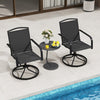 Outdoor Swivel Chairs Set of 2 with High Back and Breathable Seat-Black