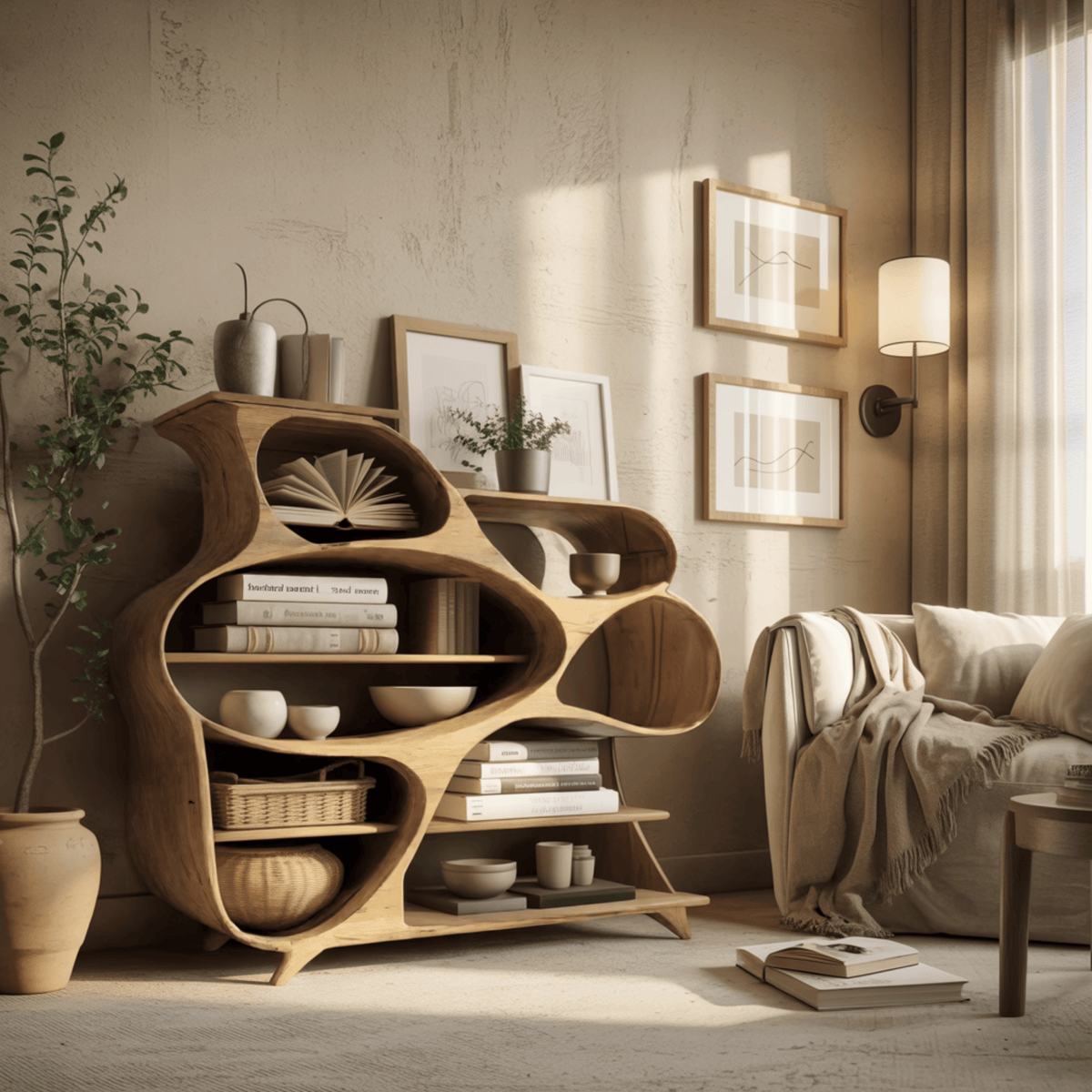 Ovallure Solid Wood Bookshelf