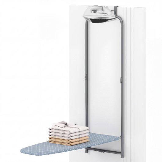 Over the Door Ironing Board Space-Saving Metal Hanging Ironing Board-Black
