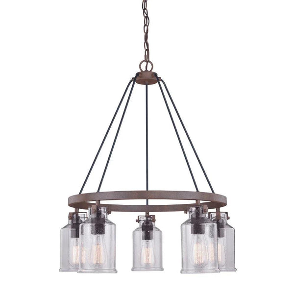 Overland 5 Light Wheel Chandelier - Gifts for You 'n Me