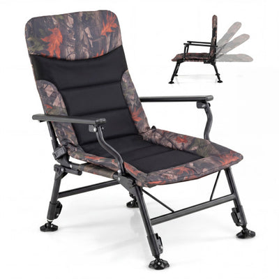 Oversized Foldable Fishing Chair for Adults with Armrest-Multicolor