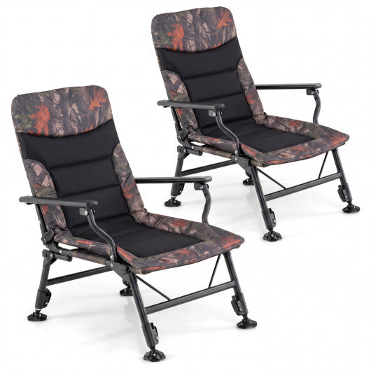 Oversized Foldable Fishing Chair for Adults with Armrest-Multicolor