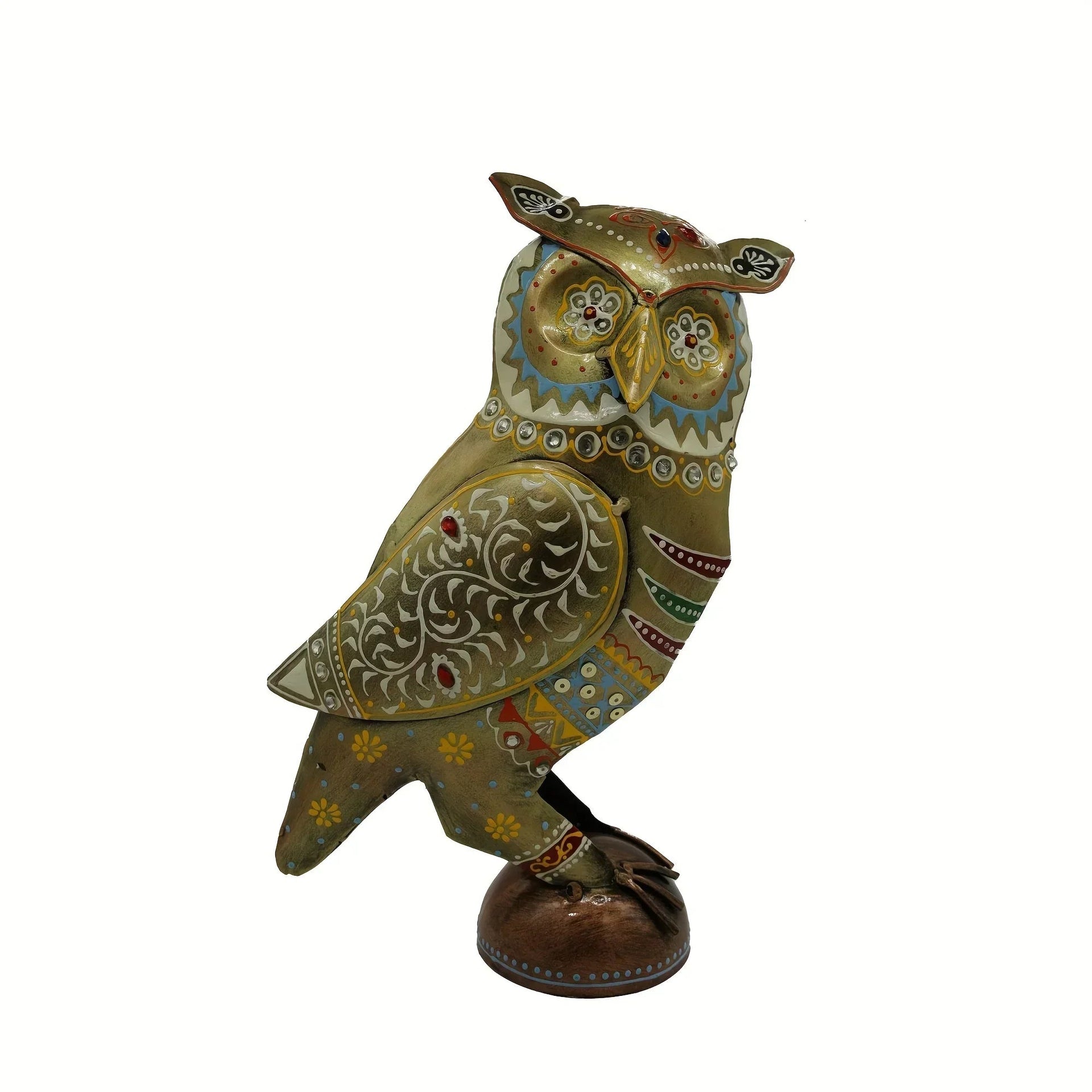 Owl Statue - Decorative Metal Gold Miniature