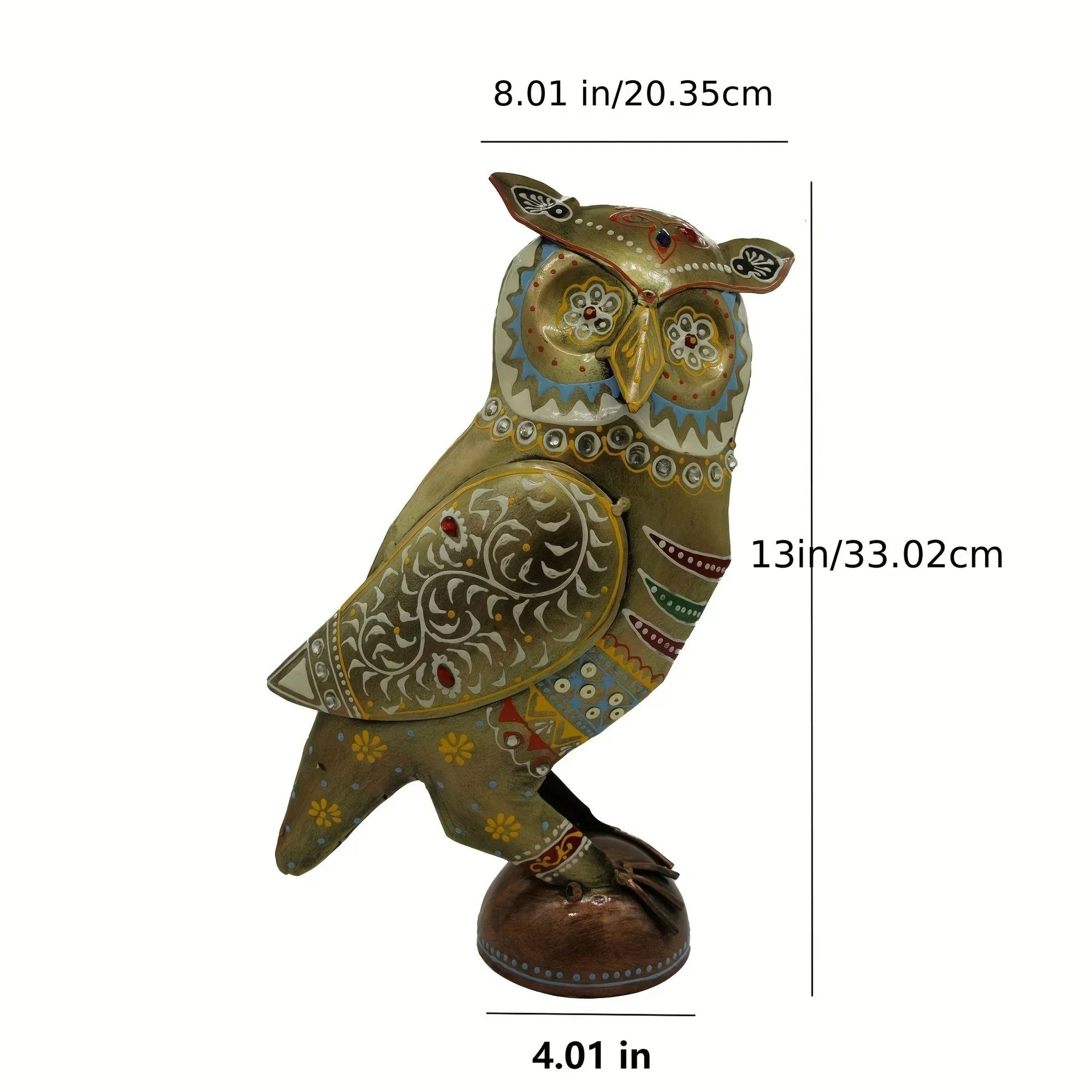 Owl Statue - Decorative Metal Gold Miniature