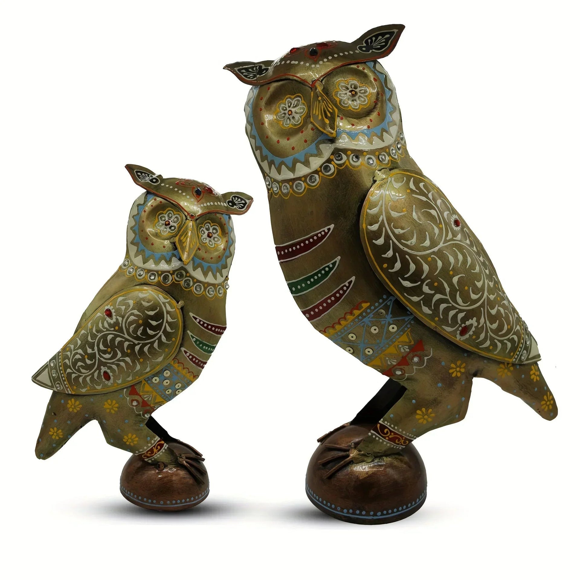 Owl Statue - Decorative Metal Gold Miniature