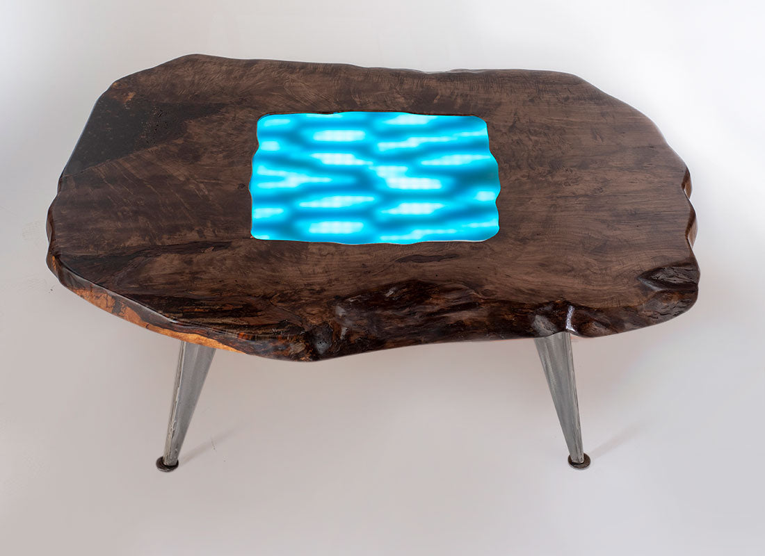 Silver Maple LED Table