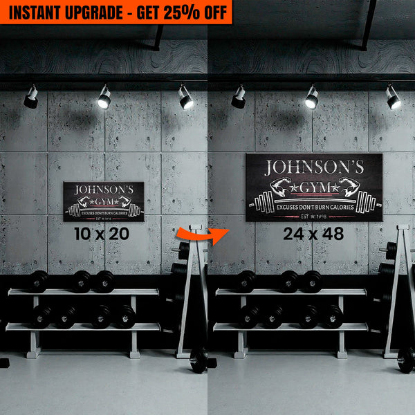 Upgrade Your 10x20 Inches 'Gym Sign II' To 24x48 Inches Canvas