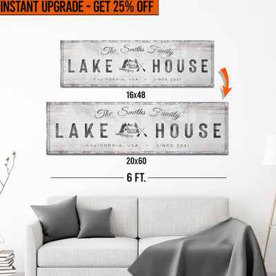 Upgrade Your 16x48 Inches 'Lake House Cabin' (Style 1) Canvas To 20x60 Inches