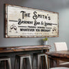 Basement Bar And Lounge Sign - 20x10 inch Medium Premium Gallery Wrapped