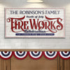 4th of July Fireworks Celebration Personalized Sign - 20x10 inch Medium Premium Gallery Wrapped