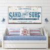 Sand And Surf Sign - 20x10 inch Medium Premium Gallery Wrapped / Style 1