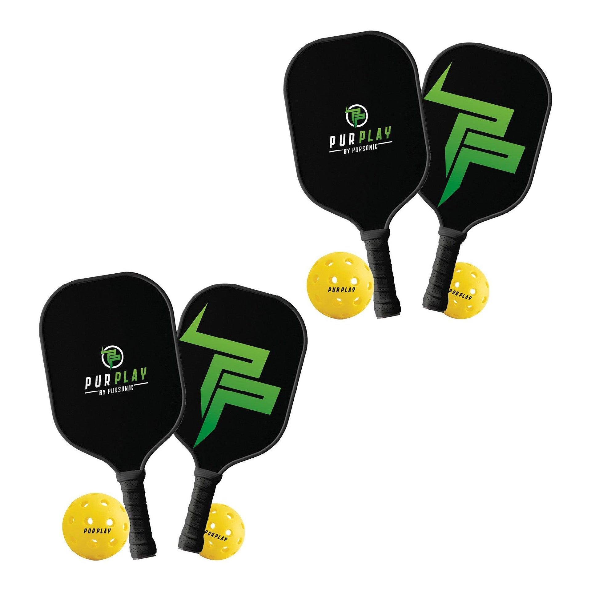 Pursonic The Ultimate Pickleball High Performance Set –4 Paddles, 4 Balls & 2 Carry Bag