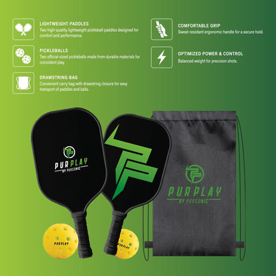 Pursonic The Ultimate Pickleball High Performance Set –4 Paddles, 4 Balls & 2 Carry Bag