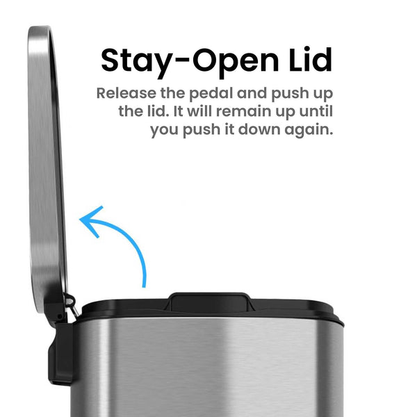 13.2 Gallon / 50 Liter SoftStep Composite Step Trash Can with AbsorbX