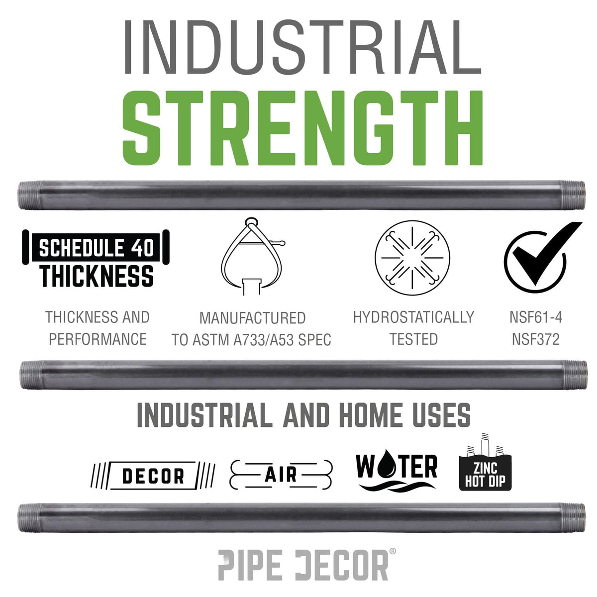 1 in. x Close Galvanized Steel Nipple