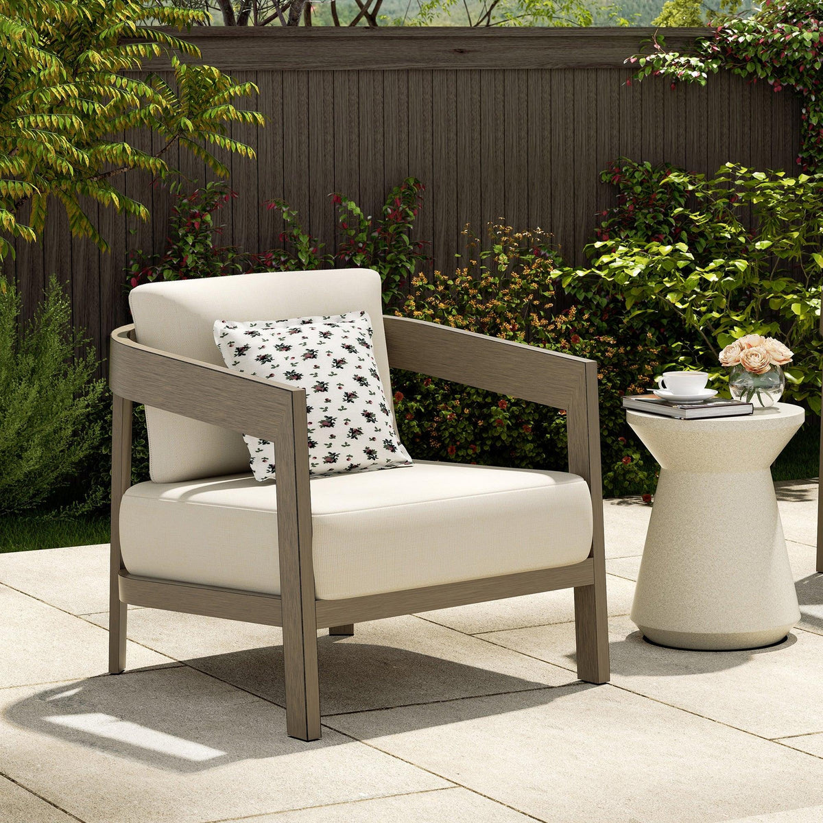 PEAKHOME Harmonti Patio 5-Piece Aluminum Conversation Sofa Set With Cushions
