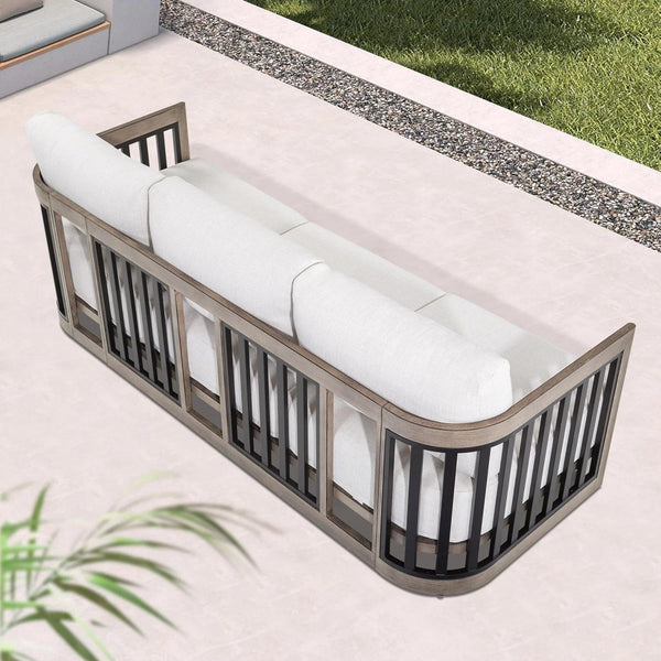 Sereno 4 Pieces Patio Sofa Set With Fixed Chairs and Round Coffee Table