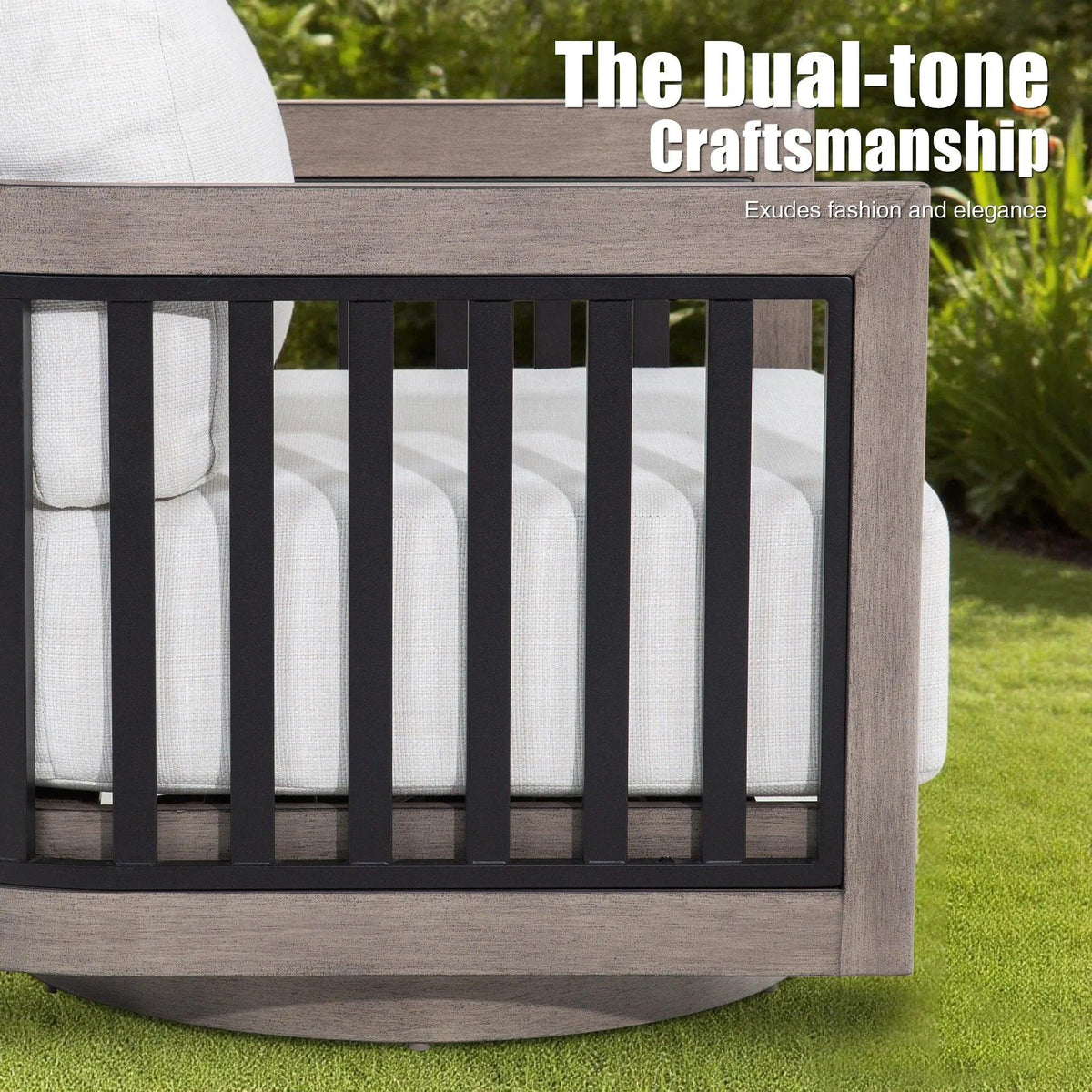 Sereno 6-Piece Swivel Aluminum Patio Conversation Set with Ottoman