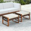 PE Rattan Wicker Ottomans Set of 2 with Removable Cushions-Beige