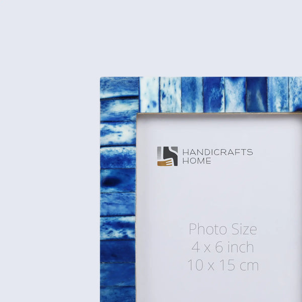 Picture Frames Classic Pattern Bone Inlay Collection in 27 Sizes, Blue