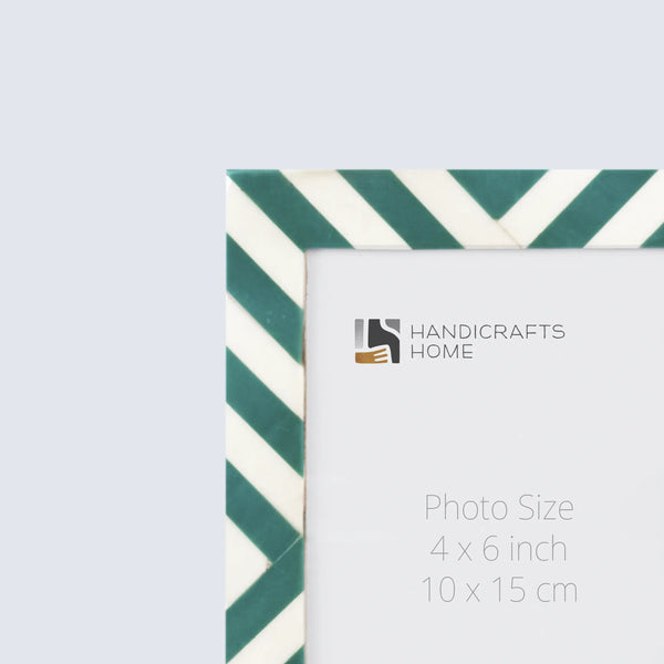 Picture Frames Candy Cane Mint Pattern Resin Inlay Collection in 3 Sizes, Pack of 2