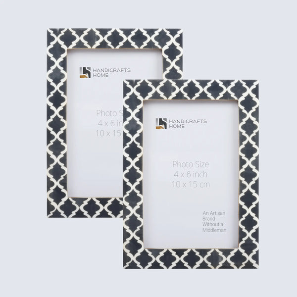 Picture Frames Casablanca Fumar Pattern Resin Inlay Collection in 3 Sizes, Pack of 2