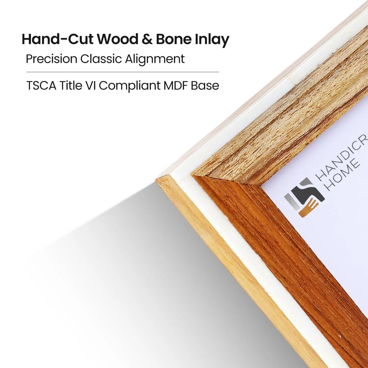 Picture Frame Fairground Exhibit Collection Bone Inlay & Wood Natural – 4x6 & 5x7