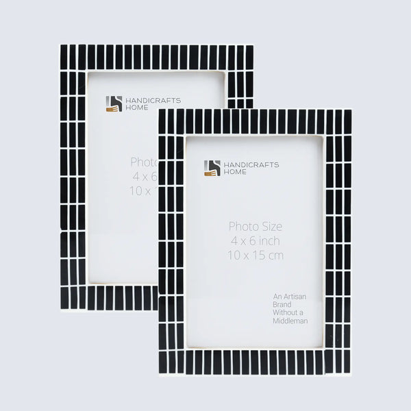 Picture Frames Manhattan Skyline Pattern Resin Inlay Collection in 3 Sizes, Pack of 2