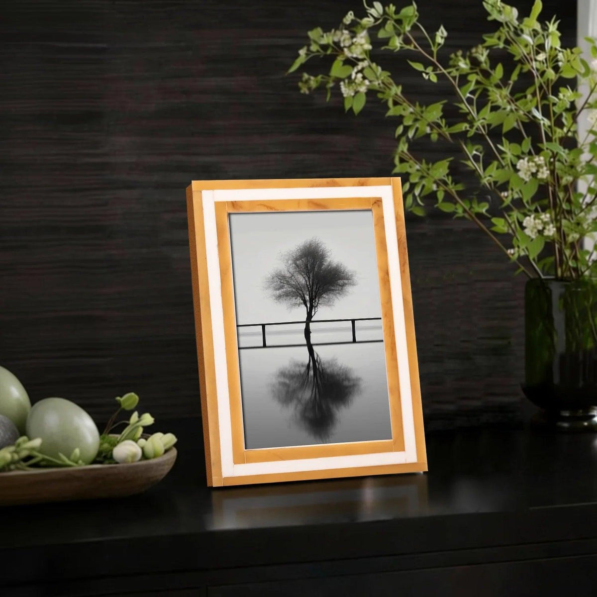 Picture Frame Avant Amber Collection Resin Inlay Orange & White – 4x6, 5x7 & 8x10